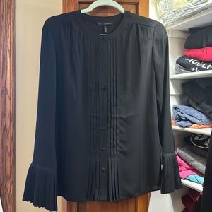 Black semi sheer blouse by WHBM